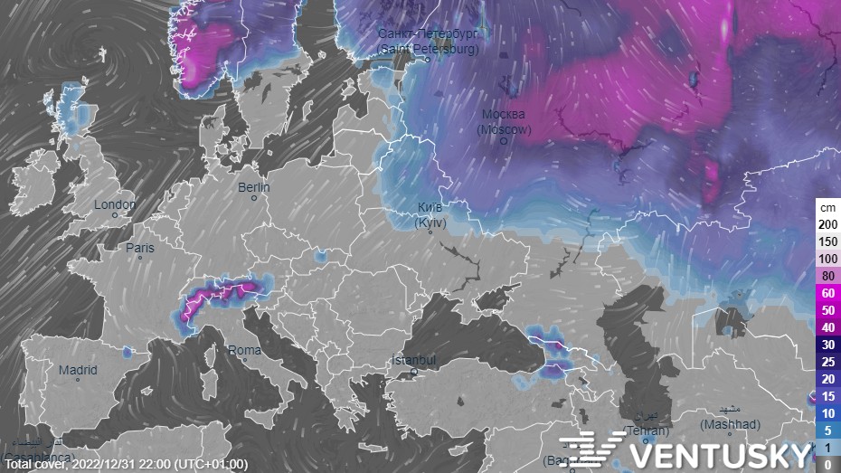 Замерзнет ли Европа на Новый год? Смотрим на карту погоды - Белсат